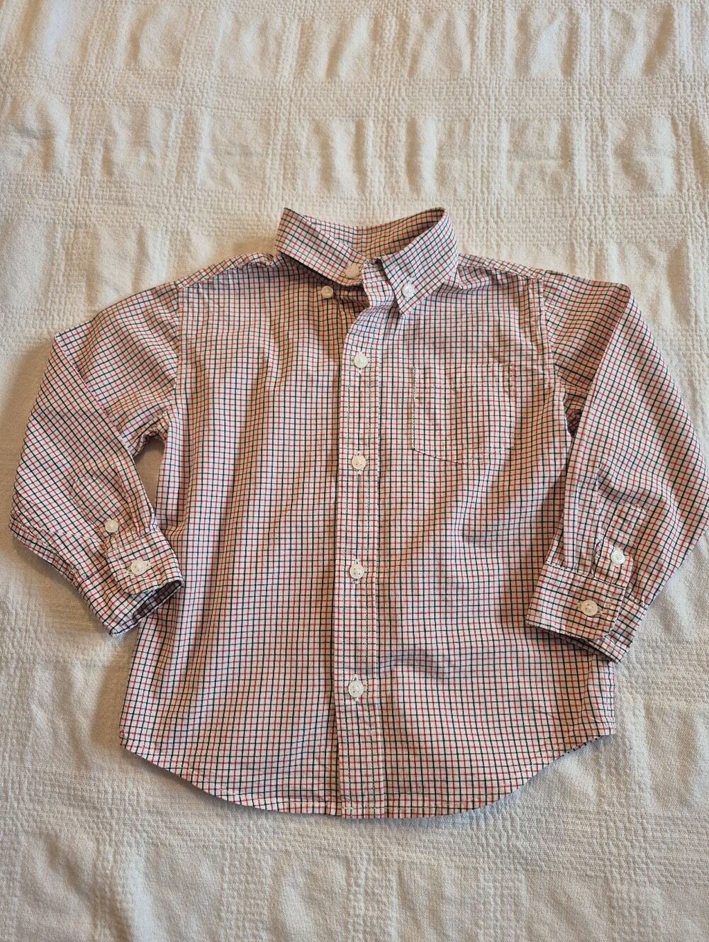 Janie and Jack boys 2T plaid long sleeve button up shirt VGUC